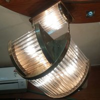 Wolkenkratzer Vintage Art Deco Licht Alte Lampe Hängeleuchte Kronleuchter Vorrichtung Messing & Glasstab Schiff Antik von RoyalArtDecolighting