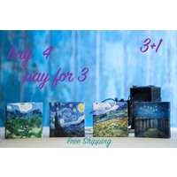4Er Set Vincent Willem Van Gogh Kleine Leinwanddrucke Zum Preis Von 3, Druck Auf Tiny Canvas, Mini Leinwand 10cm X von RoyalCanvasDesign