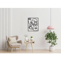 Gesichter Line Art Metall Wanddekoration, Wandkunst, Linie Schlafzimmer Wand Dekor, Wohnzimmer Überbett Dekor, Schild von RoyalMetalWallArt