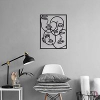 Gesichter Line Art Metall Wanddekoration, Wandkunst, Linie Schlafzimmer Wand Dekor, Wohnzimmer Überbett Dekor, Schild von RoyalMetalWallArt