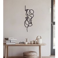 Love Line Metall Wandkunst, Frau Gesicht Wanddekoration, Wandkunst Abstrakt, Wohnzimmer Wand Dekor, Überbett Dekor, Kunstwerk Für Wände von RoyalMetalWallArt