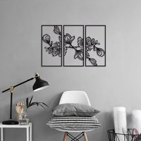 Magnolie Blume Metall Wanddekoration, 3 Stück Wandkunst, Tier Schlafzimmer Wand Dekor, Wohnzimmer Überbett Dekor von RoyalMetalWallArt