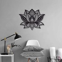 Mandala Lotus Metall Wandkunst, Blume Yoga Wand Dekor, Überbett Kunstwerk Für Wände, Moderne Wanddekoration von RoyalMetalWallArt