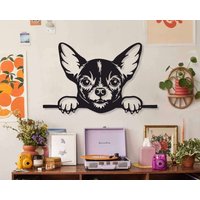 Metall Hunde Wanddeko, Peeking Hund Wandkunst, Hundeliebhaber, Schlafzimmer Wand Dekor, Wohnzimmer Überbett Dekor, Wandbehang von RoyalMetalWallArt