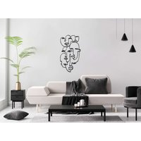 Picasso Faces Line Art Wanddekoration, Wandkunst, Metall Wohnzimmer Wand Dekor, Überbett Dekor, Kunstwerk Für Wände von RoyalMetalWallArt