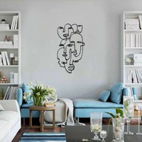 Picasso Gesichter Wandkunst, Line Art, Metall Wandkunst Dekor, Wohnzimmer Wanddekor, Über Bett Kunstwerk Für Wände von RoyalMetalWallArt
