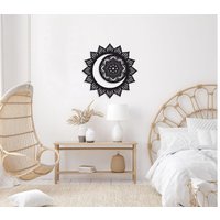 Sonne Und Mond Metall Wandkunst, Wanddekoration, Yoga Wand Dekor, Schlafzimmer Wohnzimmer Überbett Dekor, Wandbehang von RoyalMetalWallArt