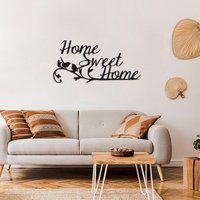 Sweet Home Line Art Wanddekoration, Geschenk Zur Wohnungserwärmung, Metall Wandkunst, Wohnzimmer Überbett Dekor, Decor von RoyalMetalWallArt