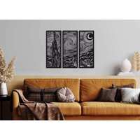 Van Gogh Sternennacht Metall Wandkunst, Wohnzimmer Wand Dekor, Überbett Kunstwerk Für Wände, Kunst Dekor von RoyalMetalWallArt