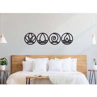 Vier Elemente Wanddekoration, Element Wandkunst, Metall Wohnzimmer Wand Dekor, Überbett Dekor, Kunstwerk Für Wände, Erde Dekor von RoyalMetalWallArt