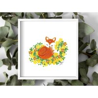Quilling Gerahmtes Kunstwerk Schläfriges Kleines Fuchs Einzigartige Handgefertigte Papier Quill Wand Dekor Tischplatte von RoyalRojus