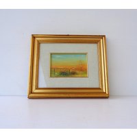 Vintage Italien Ölgemälde Auf Leinwand "Landschaft" Gerahmt Im Schönen Holzrahmen, Wandbehang Dekor von RoyalVintageItalia