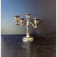 Vintage Versilberter Fünfflammiger Kerzenständer, Höhe 16 cm, Gewicht 272 Gramm von RoyalVintageItalia