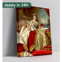 Das Königin-Porträt | Portrait Auf Leinwand Viktorianisch Regal König Herr Turn Me Royal Geburtstag von RoyalWhat
