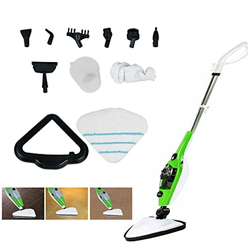 10-in-1 Dampfbesen, 1300W Dampfreiniger Steam-mop, Vorheizen 25sec, heißem Wasserdampf gegen Bakterien, umfangreiches Zubehör, Multifunktionaler Dampfbesen für Fliesen Boden und Polster von Royalswill