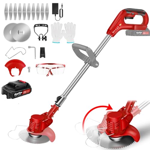 21V Rasentrimmer mit Akku, Rot Rasenkantenschneider, Elektrisch Rasentrimmer, Akku Freischneider & Akku Trimmer, Teleskopstab und Drehbarer Kopf für Rasenschneiden Rasenpflege Auffahrt und Garten 21V Rasentrimmer mit Akku, Rot Rasenkantenschneider, Elektrisch Rasentrimmer, Akku Freischneider & Akku Trimmer, Teleskopstab und Drehbarer Kopf für Rasenschneiden Rasenpflege Auffahrt und Garten von Royalswill