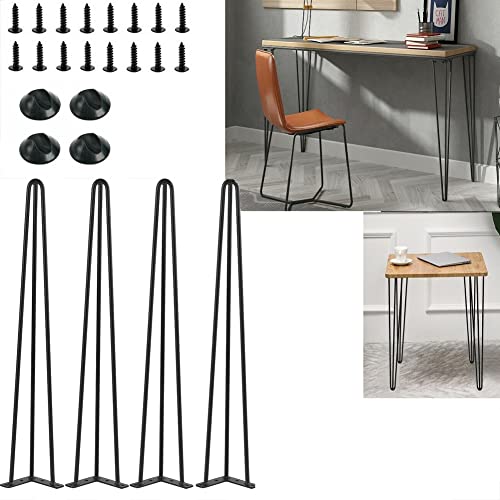 4x Haarnadel Tischbeine Möbelfuß Tischgestell Hairpin Leg, Höhe 71cm, 3 Streben Ø 10 mm, Metall Möbelbein Haarnadelbeine Möbelfüße Tischkufen Haarnadelbeine DIY für Esstisch Couchtisch Schreibtisch von Royalswill