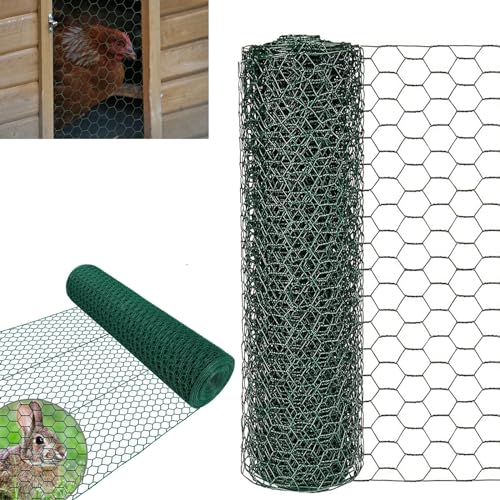 50CM x 25M Sechseckgeflecht Grün Sechskant-Geflecht Drahtzaun Gartenzaun 6-Eckgeflecht Maschenweite 25 mm Drahtzaun Geflecht Kleintiergehege Hasendraht Volierendraht Kaninchendraht Metall Drahtg von Royalswill
