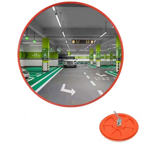 60CM Konvexspiegel für Garage, Einfahrt, Parkassistent, Verkehrsspiegel Sicherheitsspiegel Überwachungsspiegel Panoramaspiegel Konvex Spiegel Runde 130-Grad-Weitwinkellager, mit Verstellbarem Ständer von Royalswill