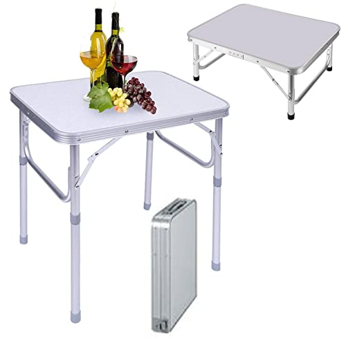 70 cm klappbarer Campingtisch aus Aluminium, leicht, verstellbar, tragbar, kleine Klapptische für Innen- und Außenbereich, Küche, Abendessen, Catering, Buffet und Garten, 59,9 x 45 x 25,9 cm/56 cm von Royalswill