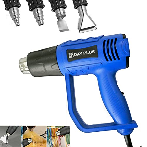 Heißluftpistole 2000W Heißluftgebläse Professional Heißluftfön mit 2 Heizstufen von 300/600°C Einstellbare Heißluftpistole für Embossing Gezielten Farbentfernen Löten Schrumpfen inkl. 4 Heizdüsen von Royalswill