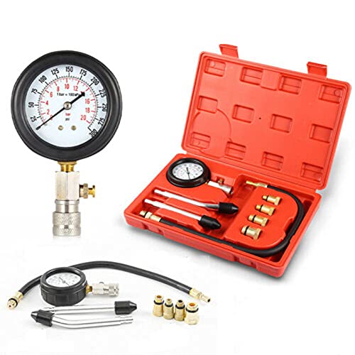 Kompressionstester KFZ Kompressionsmessgerät 0-20 bar & 0-300 psi Kompressionstester Multifunktional Kompressionsprüfer Kit Druckprüfer Auto Benzinmotor Motorrad Testgerät Präzisions Manometer Kompressionstester KFZ Kompressionsmessgerät 0-20 bar & 0-300 psi Kompressionstester Multifunktional Kompressionsprüfer Kit Druckprüfer Auto Benzinmotor Motorrad Testgerät Präzisions Manometer von Royalswill