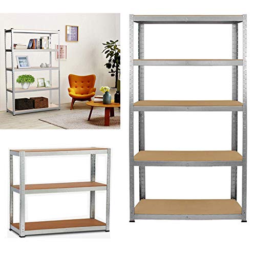 Lagerregal, Regal mit 5 MDF Regalböden Küchenregal Metall Werkstattregal Schwerlastregal Lagerregal Kellerregal, max. 875kg Tragfähigkeit, 180 x 90 x 40 cm, Verzinkt Lagerregal, Regal mit 5 MDF Regalböden Küchenregal Metall Werkstattregal Schwerlastregal Lagerregal Kellerregal, max. 875kg Tragfähigkeit, 180 x 90 x 40 cm, Verzinkt von Royalswill