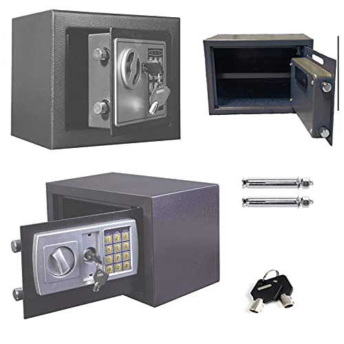 Mini-Tresor | Tresor Feuerfest | Elektronischer Digitaler Safe mit PIN-Code und Schlüssel | Doppelbolzenverriegelung | Wandtresor Minitresor | Stahlsafe Möbeltresor Wandsafe | 23x17x17 cm | Schwarz Mini-Tresor | Tresor Feuerfest | Elektronischer Digitaler Safe mit PIN-Code und Schlüssel | Doppelbolzenverriegelung | Wandtresor Minitresor | Stahlsafe Möbeltresor Wandsafe | 23x17x17 cm | Schwarz von Royalswill