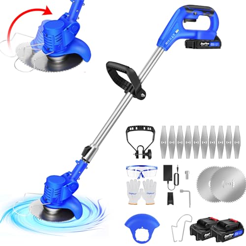 Rasentrimmer mit 2X Akku Rasenkantenschneider, Elektrischer Rasentrimmer, Akku Freischneider & Garten-Rasen-Unkraut-Trimmer Elektro-Trimmer Gartenkantenfräser mit Drehkopf, Teleslopstiel für Garten Rasentrimmer mit 2X Akku Rasenkantenschneider, Elektrischer Rasentrimmer, Akku Freischneider & Garten-Rasen-Unkraut-Trimmer Elektro-Trimmer Gartenkantenfräser mit Drehkopf, Teleslopstiel für Garten von Royalswill