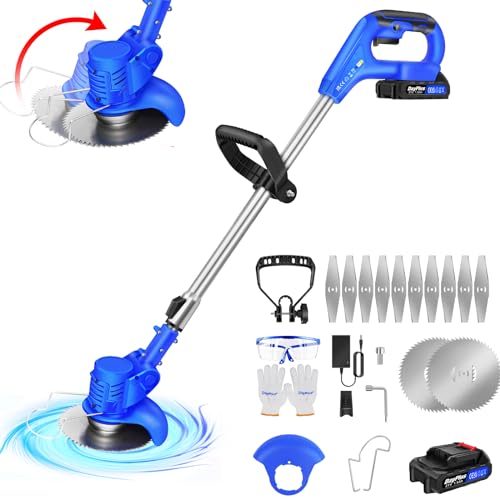 Rasentrimmer mit Akku 21V Rasenkantenschneider, Elektrischer Rasentrimmer, Akku Freischneider & Garten-Rasen-Unkraut-Trimmer Elektro-Trimmer Gartenkantenfräser mit Drehkopf, Teleslopstiel für Garten Rasentrimmer mit Akku 21V Rasenkantenschneider, Elektrischer Rasentrimmer, Akku Freischneider & Garten-Rasen-Unkraut-Trimmer Elektro-Trimmer Gartenkantenfräser mit Drehkopf, Teleslopstiel für Garten von Royalswill