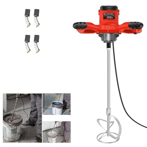 Rührwerk, Farb- und Mörtelrührer 2600W Handrührwerk Mörtelrührer Betonmischer, 6-Gang-Getriebe 0-1700U/min, M14-Gewinde, Rondenrührer Ø 120mm, Rührgerät Mörtel für das Mischen von Farbe,Zement, Beton von Royalswill