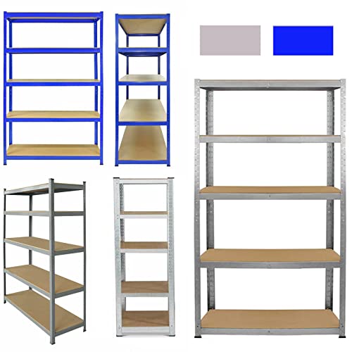 Schwerlastregal, Lagerregal, Kellerregal, Steckregal, Kellerregal, Werkstattregal, Regal aus Metall 170x75x30cm, 5 verstellbare MDF-Platten, bis 875kg belastbar(175kg/Böden), 5 Jahre Garantie von Royalswill