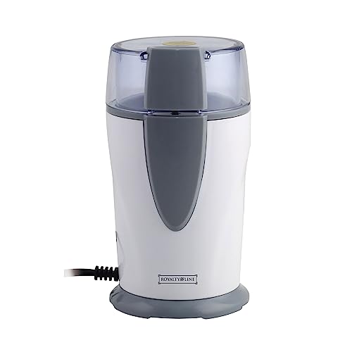 ROYALTY LINE, Elektrische Kaffeemühle RLCG1503, 150 W, Kapazität 50 g, silbernes Design aus ABS-Kunststoff, Edelstahlklingen, ideal für Kaffee, Kräuter, Nüsse und Müsli, 18/10 Steel ROYALTY LINE, Elektrische Kaffeemühle RLCG1503, 150 W, Kapazität 50 g, silbernes Design aus ABS-Kunststoff, Edelstahlklingen, ideal für Kaffee, Kräuter, Nüsse und Müsli, 18/10 Steel von ROYALTY LINE