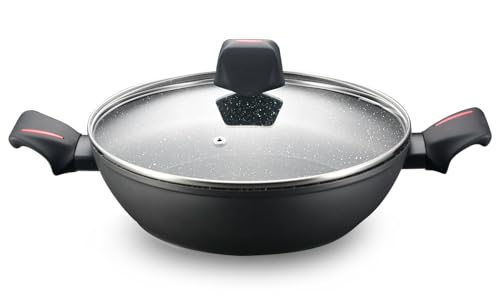 ROYALTY LINE, Flacher Schmortopf aus geschmiedetem Aluminium mit Marmorbeschichtung, kompatibel mit Gas, Elektro, Keramik, Halogen, Induktion - 24 cm, Farbe Marmor ROYALTY LINE, Flacher Schmortopf aus geschmiedetem Aluminium mit Marmorbeschichtung, kompatibel mit Gas, Elektro, Keramik, Halogen, Induktion - 24 cm, Farbe Marmor von ROYALTY LINE