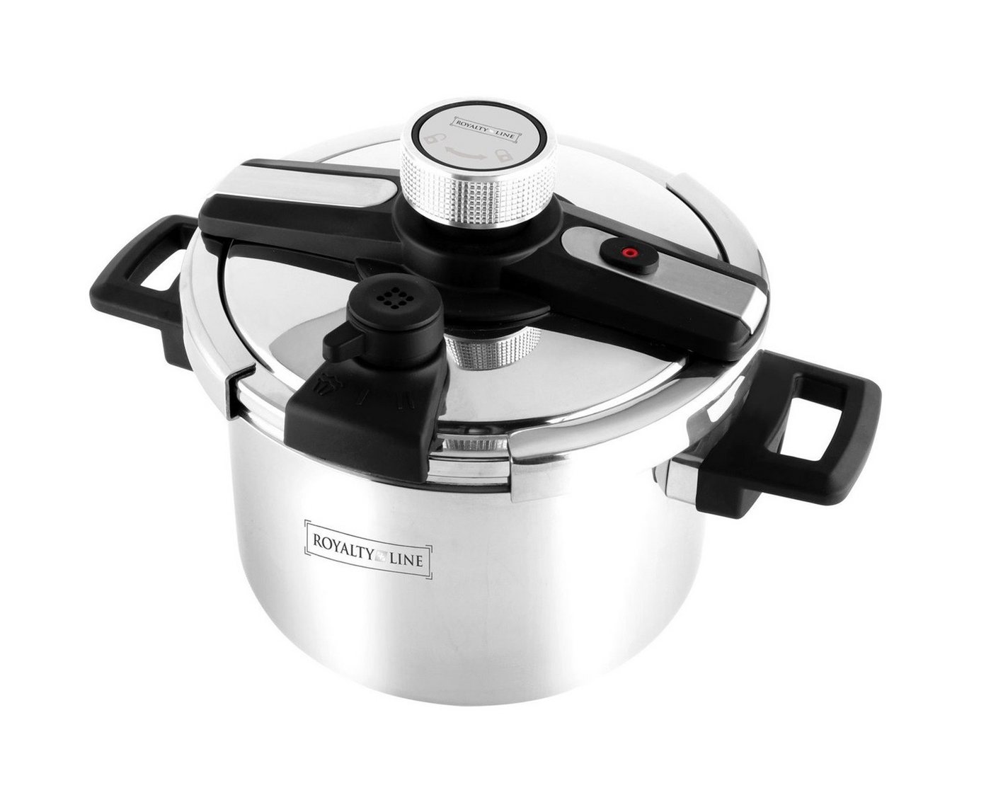 Royalty Line Schnellkochtopf Schnellkochtopf Dampfkochtopf Edelstahl Kochtopf 4Liter ROYALTY LINE, Material: Edelstahl, Kunststoff Royalty Line Schnellkochtopf Schnellkochtopf Dampfkochtopf Edelstahl Kochtopf 4Liter ROYALTY LINE, Material: Edelstahl, Kunststoff von Royalty Line