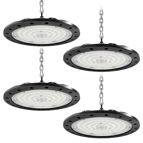 Led Ufo Industrielampe Strahler - High Bay Licht 6000k Ip65 Wasserdicht Hallenstrahler für Bibliotheken, Logistiklagern, Kühllagern (100W, 4 PACK) von Royana