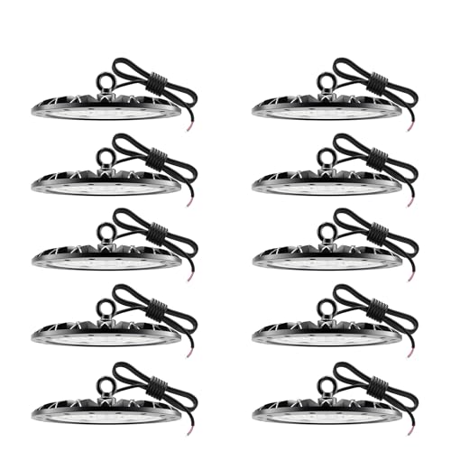 Royana 10PCS 300W LED UFO Industrielampe, 30000LM LED High Bay Licht Hallenstrahler, Lagerleuchte Abstrahlwinkel 120° für Hallen Werkstatt (10PCS, 300W) von Royana