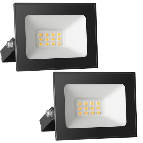 Royana 12V 10W LED Strahler Außen: IP65 Wasserdicht Kaltweiß LED Fluter Flutlicht für Garten,Garage, Hotel, Sportplatz(2Pack) von Royana