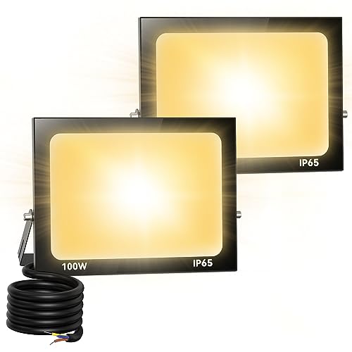 2er 100W LED Strahler Außen 10000LM Superhell led strahler 3000K Warmweiß IP65 Wasserfest led scheinwerfer, für Sportplatz Garage Garten Hinterhof. 2er 100W LED Strahler Außen 10000LM Superhell led strahler 3000K Warmweiß IP65 Wasserfest led scheinwerfer, für Sportplatz Garage Garten Hinterhof. von Royana