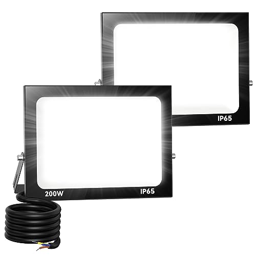 Royana 2x 200W LED Strahler Außen, Superhell Aussenstrahler 20000LM LED Baustrahler, IP66 Wasserdicht LED Flutlicht Außenleuchte 6000K Kaltes Weiß LED Scheinwerfer für Garage, Garten, Sportplatz Royana 2x 200W LED Strahler Außen, Superhell Aussenstrahler 20000LM LED Baustrahler, IP66 Wasserdicht LED Flutlicht Außenleuchte 6000K Kaltes Weiß LED Scheinwerfer für Garage, Garten, Sportplatz von Royana