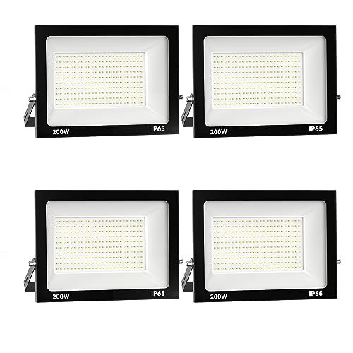 Royana 4x 200W LED Strahler Außen, Superhell Aussenstrahler 20000LM LED Baustrahler, IP66 Wasserdicht LED Flutlicht Außenleuchte 3000K Warmweiß LED Scheinwerfer für Garage, Garten, Sportplatz Royana 4x 200W LED Strahler Außen, Superhell Aussenstrahler 20000LM LED Baustrahler, IP66 Wasserdicht LED Flutlicht Außenleuchte 3000K Warmweiß LED Scheinwerfer für Garage, Garten, Sportplatz von Royana