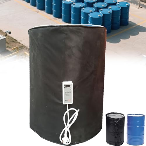 RoyceBee 2000W Heizmatte für IBC-Tanks und Ölfässer - mit Einstellbarem Thermostat (0-120°C) und Abnehmbarer Silikon-Isolierhülle, Geeignet für 200L Behälter Black von RoyceBee