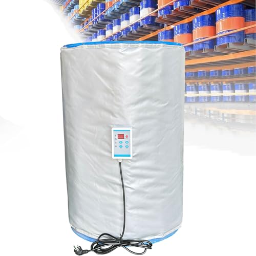 RoyceBee Abnehmbare Heizdecke für IBC-Fässer 2000W - Thermostat-Heizmatte mit präziser Regelung (0-120°C) für 200L Fässer, Ideal für Öl-, Lack- und Chemiefässer Gray von RoyceBee