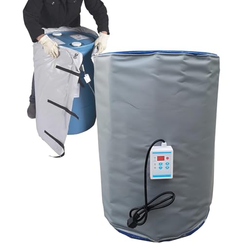 RoyceBee Heizhülle für Fässer 2000W - Abnehmbare IBC-Fassheizung mit Thermostat (0-120°C), Isoliermatte aus Silikon für präzises Temperaturmanagement in Öl- und Chemiefässern Gray von RoyceBee