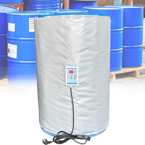 RoyceBee Isoliermatte für Ölfässer 2000W - Abnehmbare Fassheizung mit Thermostat für 200L Fässer (0-120°C), Heizhülle aus Silikon für Öl-, Farb- und Chemiefässer Gray von RoyceBee