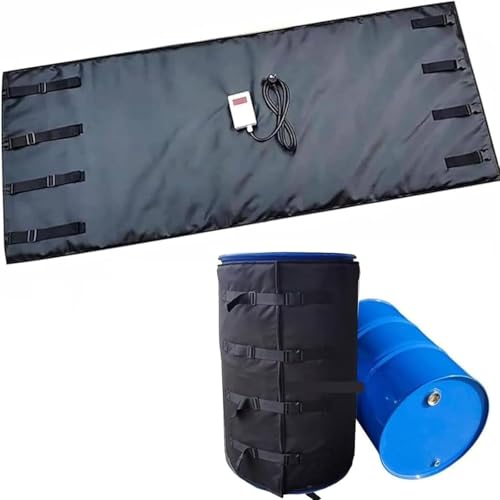 RoyceBee Professionelle IBC-Fassheizmatte 2000W mit Thermostat-Regelung 0-120°C - Abnehmbare Silikon-Heizdecke zur Beheizung und Isolierung von 200L Fässern Black von RoyceBee
