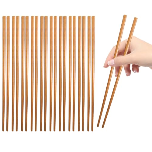 Royomal 10 Paare Essstäbchen, 24cm Stäbchen aus Bambus, Wiederverwendbare Chopsticks, Hölzerne Essstäbchen, Zum Sicheren Kochen und Frittieren von Royomal