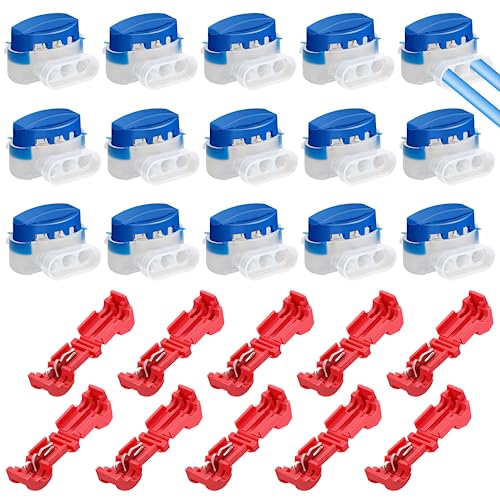 ROYOUZI 30 stk Anschlussklemmen für Mähroboter, 20stk Kabel Verbinder mit 10stk Anschlussklemmen,Wasserdicht Kabelklemmen, Mähroboterzubehör für Gardena Mähroboter von Royouzi