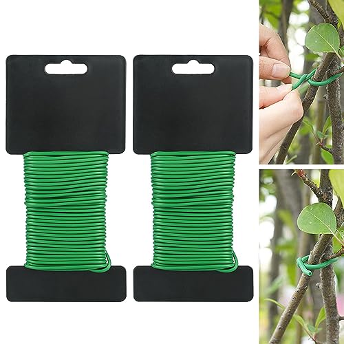 Roysmart Gartendraht, 2.5 mm x 10 m Pflanzendraht Gartendraht draht Garten mit Gummi ummantelt Pflanzen Bindedraht zum Sichern und Stützen von Tomaten, Blumen, Pflanzen (2 Stück) von Roysmart