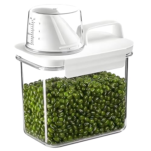 Roysmart Luftdichter Waschmittelspender mit Messbecher, 1100ML Waschmittel Waschpulver Aufbewahrungsbox, Waschpulver Dose, Waschmittel Aufbewahrung Spender, Mehrzweck Waschmittelbox für Waschmittel von Roysmart